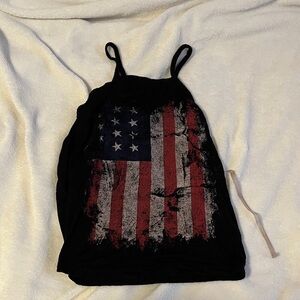 Charlotte Russe Black Camisole with Flag Design
